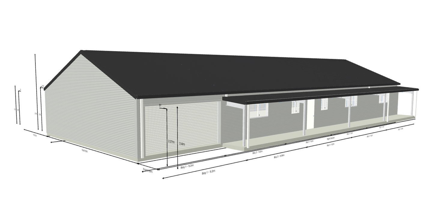 26mL x 10mW 1A Colorbond Gable Shed house Kit