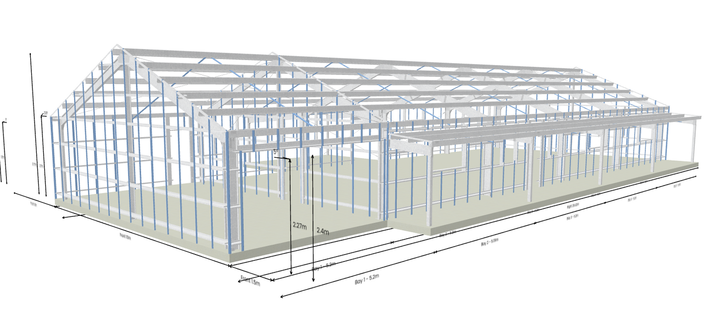 26mL x 10mW 1A Colorbond Gable Shed house Kit