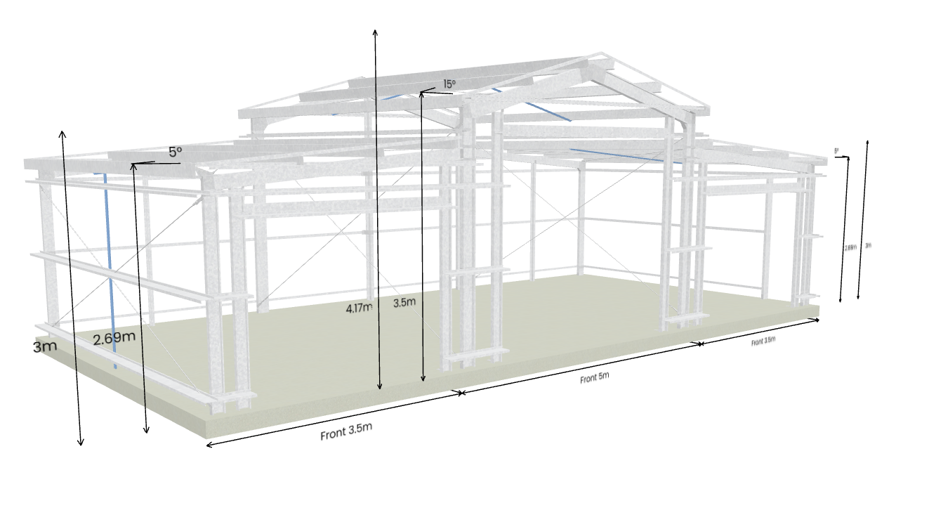 12mW x 6mL Colorbond American Barn Shed Kit