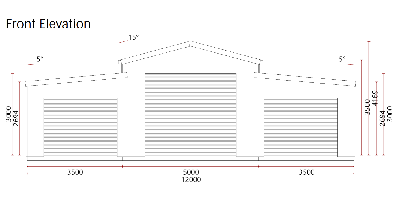 12mW x 6mL Colorbond American Barn Shed Kit