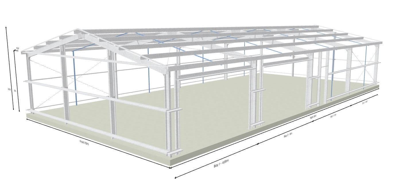 10mW x 20mL Colorbond Gable Shed Kit