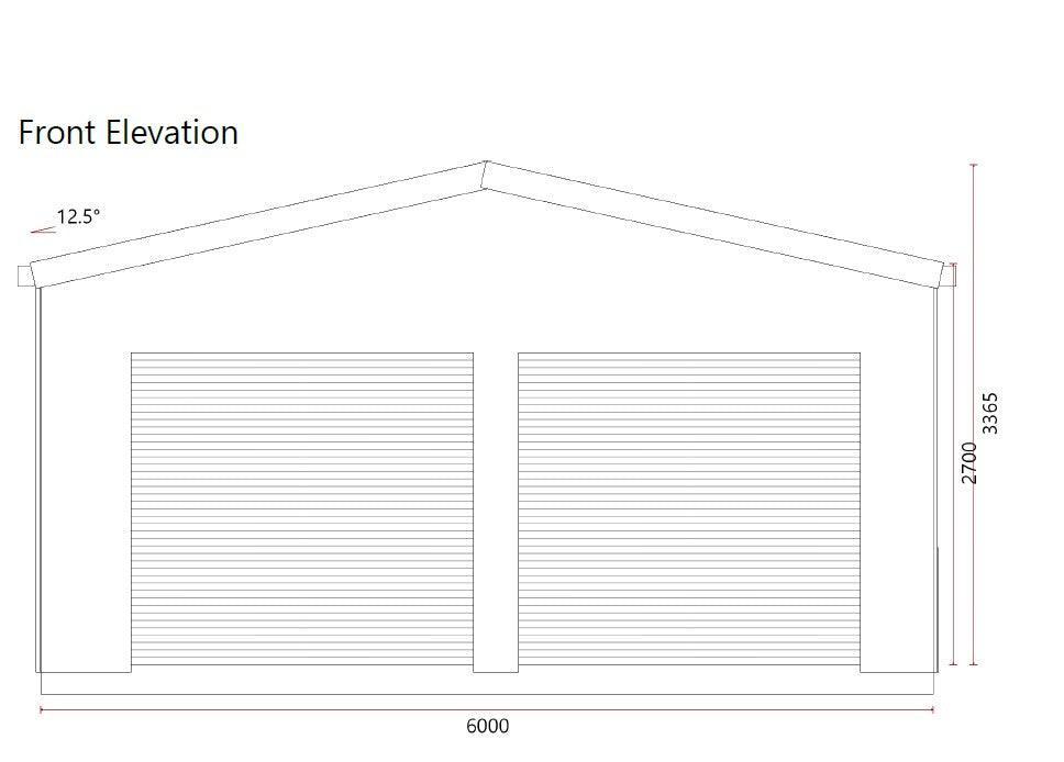 6mL x 6mW Double Garage Colorbond Gable Shed Kit - Upspec Shed Superstore