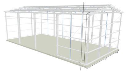 20mL x 10mW Colorbond Open Farm Shed Kit